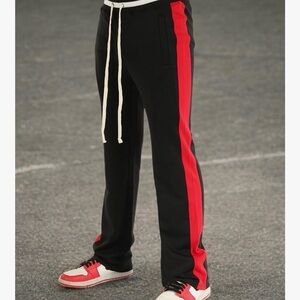 Men's Black Joggers with Red Stripe